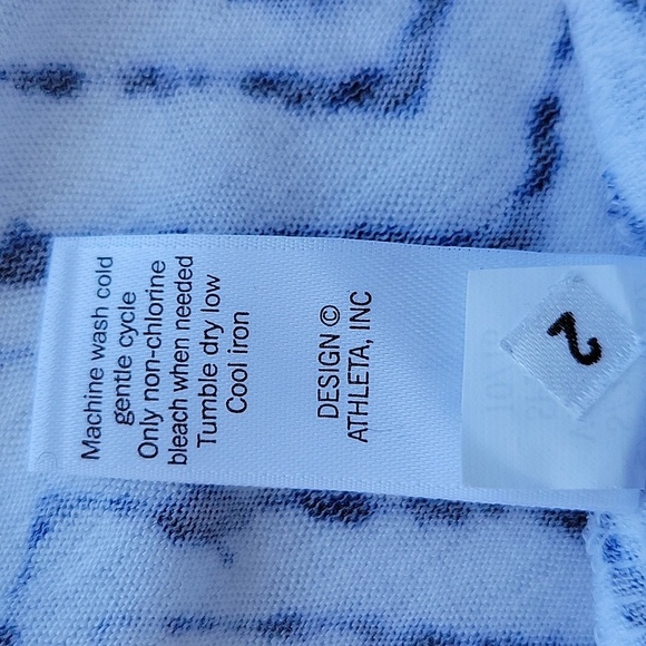 ATHLETA Blue & White Chevron Tie Dye Racerback Athletic Sporty Tank Top XXS - Picture 13 of 15